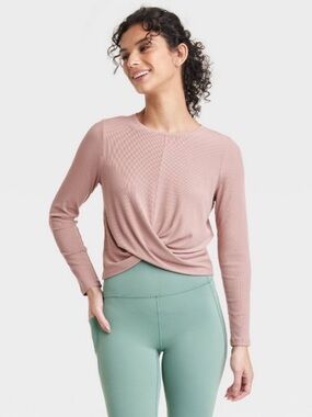 All in Motion Dusty Rose / Mauve Ribbed Long Sleeve Active Top